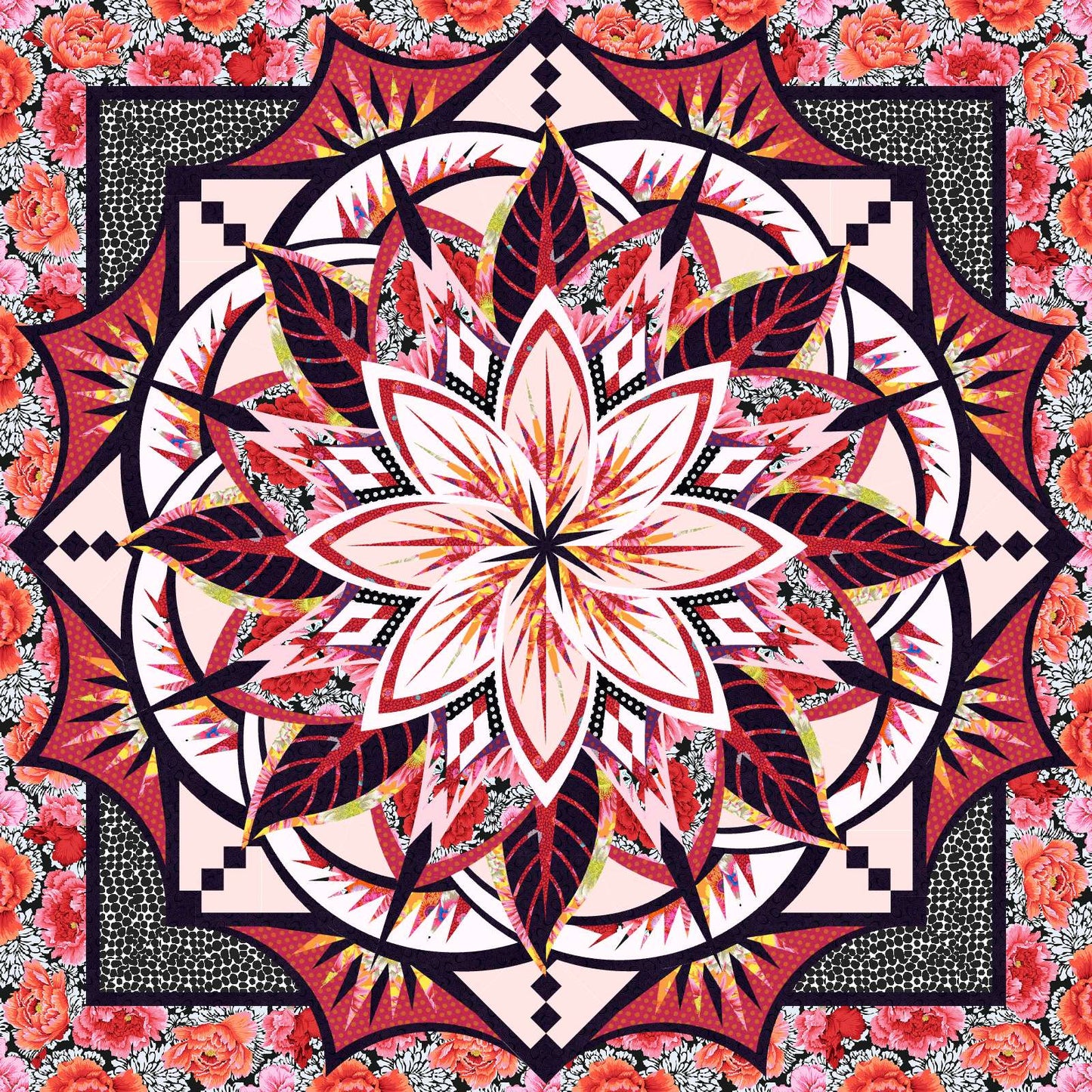 Jungle Magnolia (Queen) Kaffe Quilt Kit - Fabric Only (Preorder)