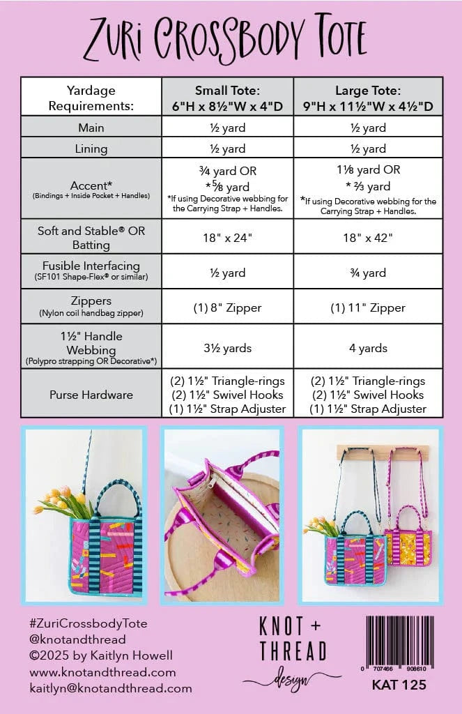The Zuri Crossbody - Knot and Thread Designs - KAT 125 - Printed Pattern