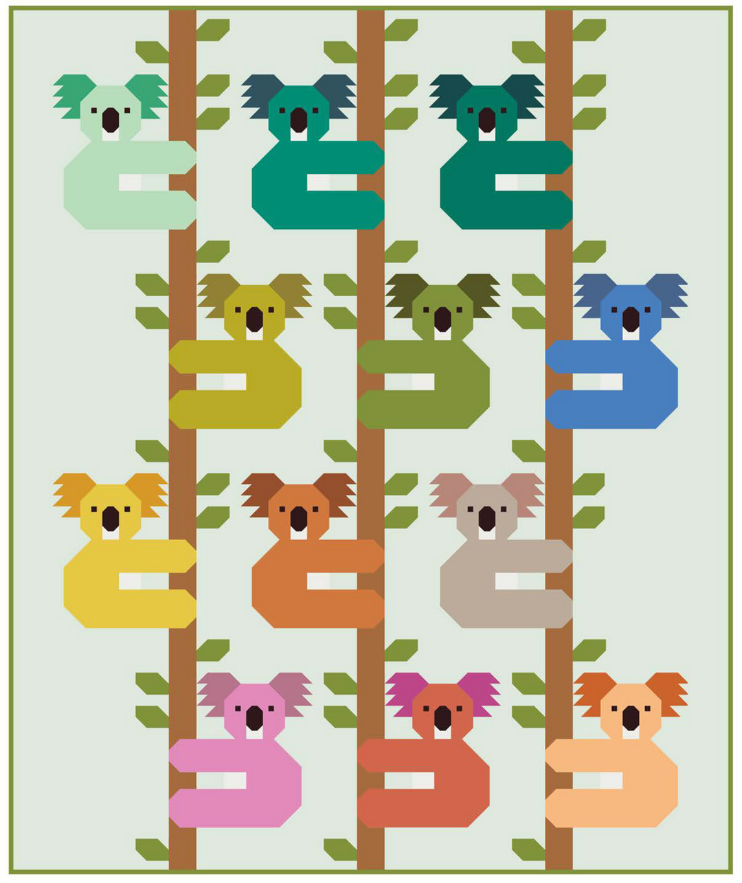 Koalas Quilt Kit - Bella Solids by Elizabeth Hartman (Preorder)