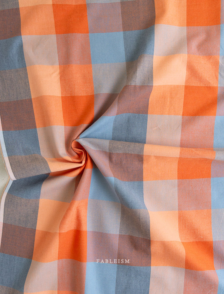 Lumiere - Happy Checkers in Sailor - Fableism Supply Co - LMR55-01-SAILOR - Half Yard