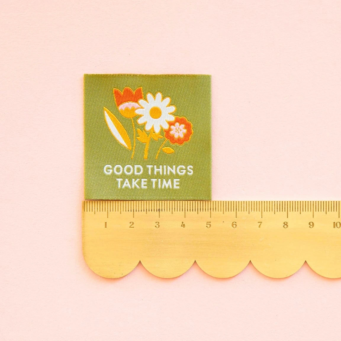 Sarah Hearts - Good Things Take Time - Sewing Woven Clothing Label Tags - LP194