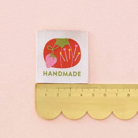 Sarah Hearts - Tomato Pincushion - Sewing Woven Clothing Label Tags - LP241