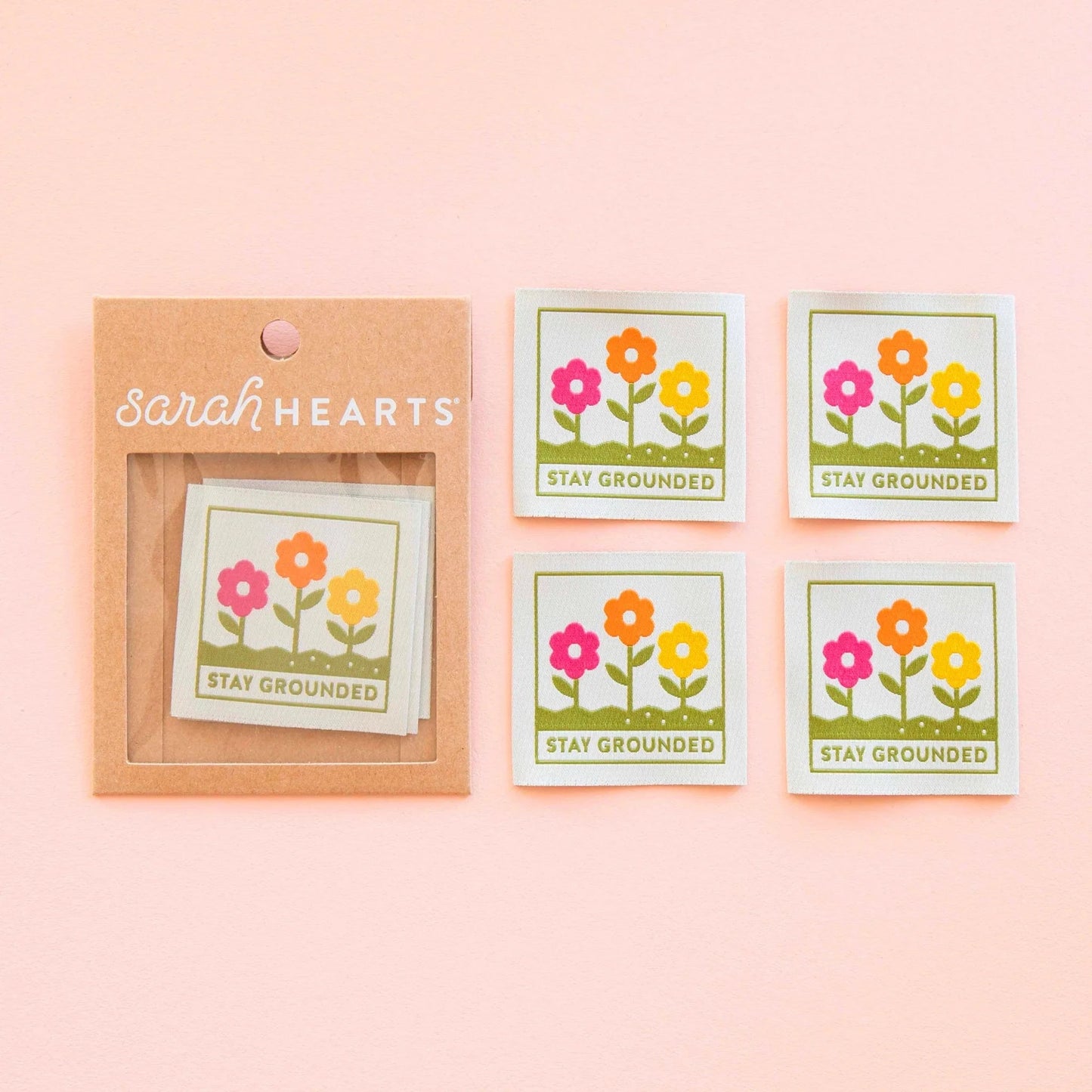 Sarah Hearts - Stay Grounded - Sew In Woven Clothing Label Tags - LP242