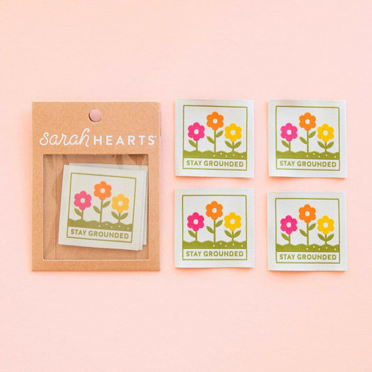 Sarah Hearts - Stay Grounded - Sew In Woven Clothing Label Tags - LP242
