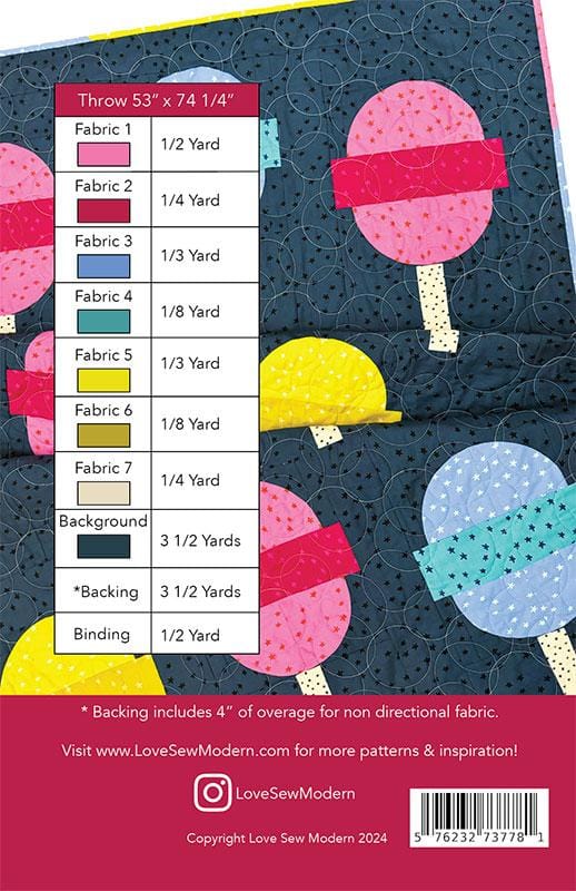 Sweet POP! - Quilt Pattern - Love Sew Modern - LSM 116 - Paper Pattern