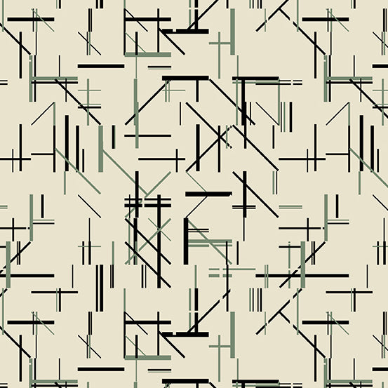 Verdigris - Midtown in Newsprint - A-828-L - Half Yard