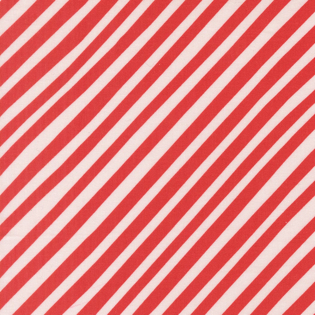 A closeup shot of the quilting fabric pattern called Stripes, designed by Lizzy House, in the love colorway. The SKU is 37146 16.