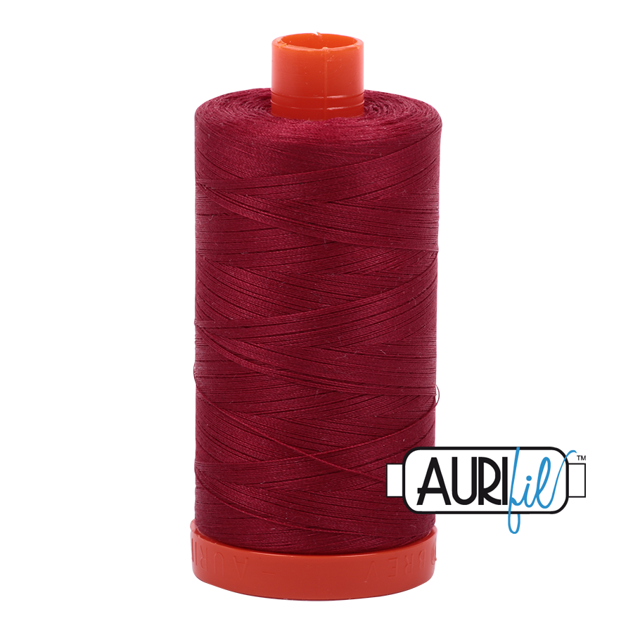 Aurifil Cotton Mako Thread - 50wt - 1300m Spool - Burgundy - MK50SP1103