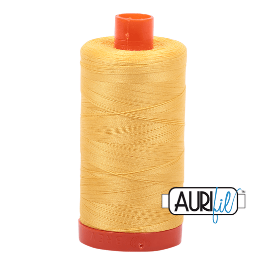 Aurifil Cotton Mako Thread - 50wt - 1300m Spool - Pale Yellow - MK50SP1135