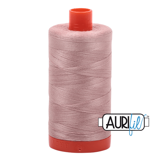 Aurifil Cotton Mako Thread - 50wt - 1300m Spool - Antique Blush - MK50SP2375