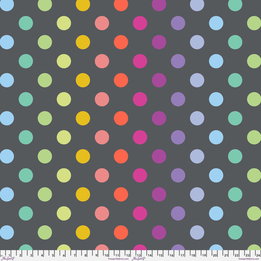 Disco Poms in Shadow minky fabric, part of the True Colors Minky fabric collection by Tula Pink (SKU: MKTP011.SHADOW)