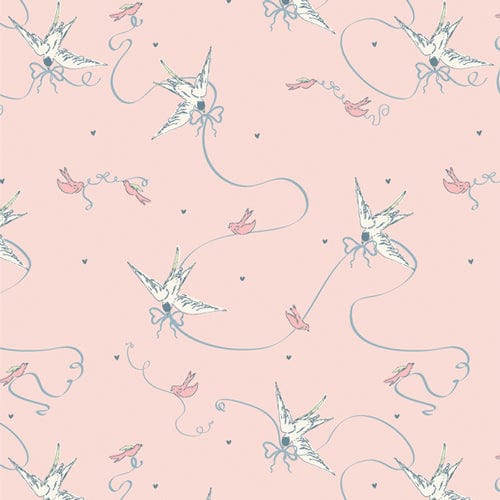 Doves & Bows quilting fabric, part of the Mademoiselle fabric collection by Patty Basemi (SKU: MMS97902)