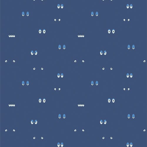 Cotton quilting fabric pattern called 'Night Stares'. Part of the 'MonsterVille' fabric collection. Designed by AGF Studio for fabric company Art Gallery Fabrics. SKU: MVL44407. 44-45 inch width.