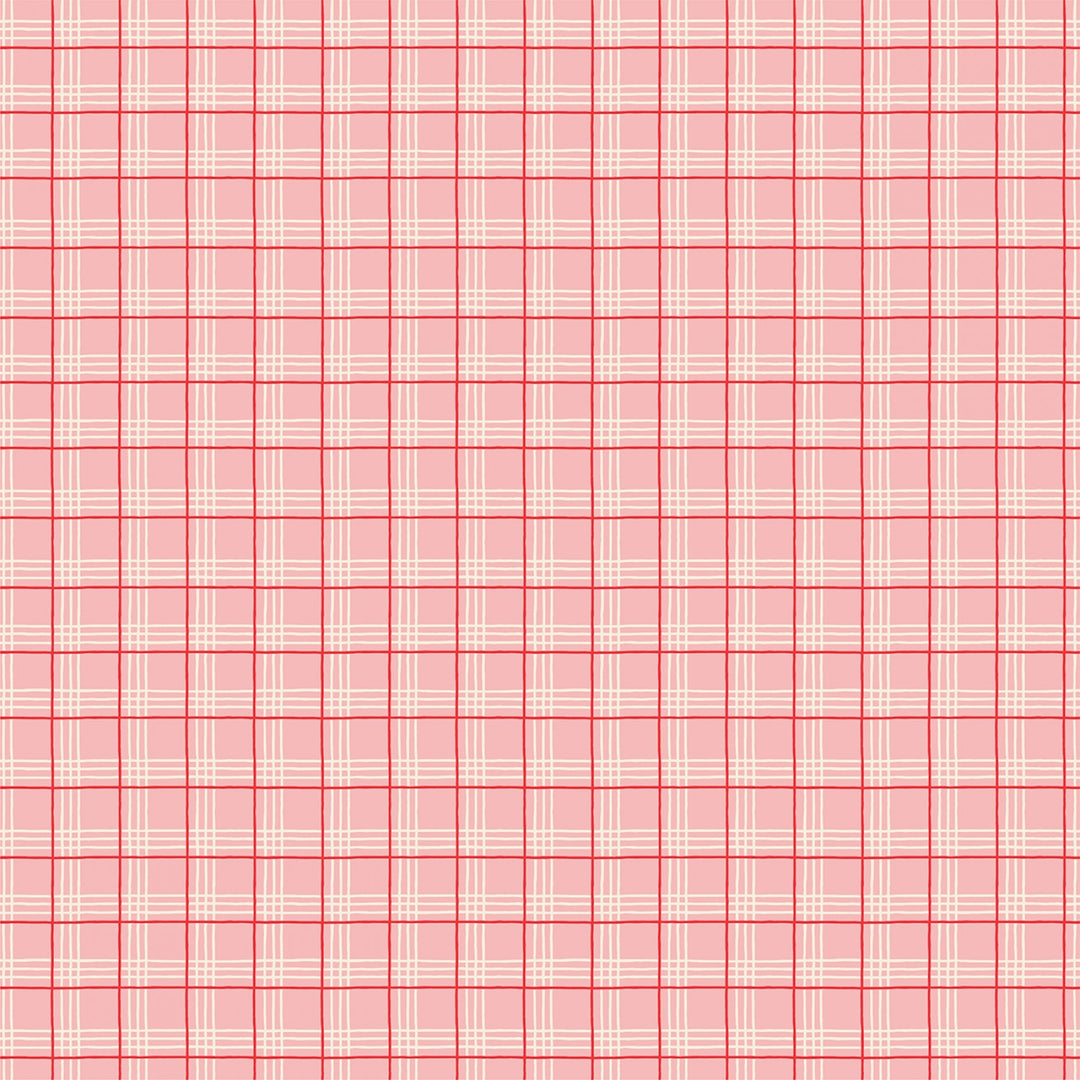 Oh What Fun - Pink Christmas Plaid - OF23317 - Half Yard