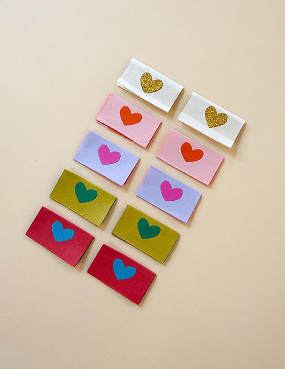 Heart Zipper Tab Woven Labels - Minki Kim