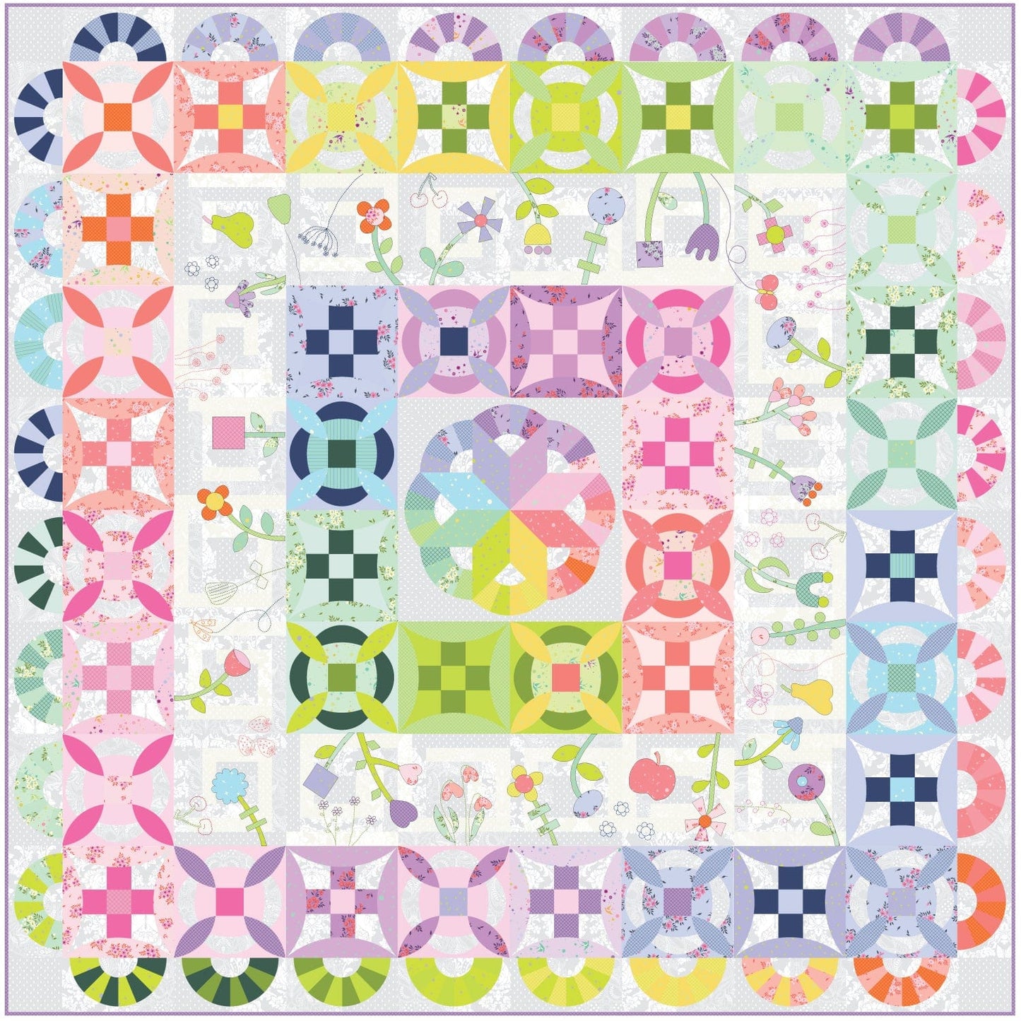 Pick a Petal Quilt Kit - Tula Pink Version - Fabric Only