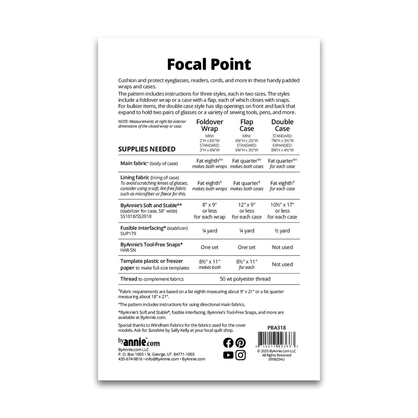 Focal Point - Patterns by Annie - Paper Pattern - PBA318 (Preorder)
