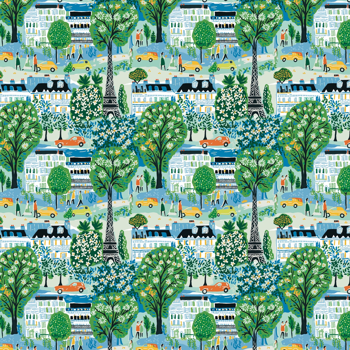 Meet Me in Paris quilting fabric, part of the Stannie & Lloyd fabric collection by August Ellery (SKU: PWAE002.SKY)