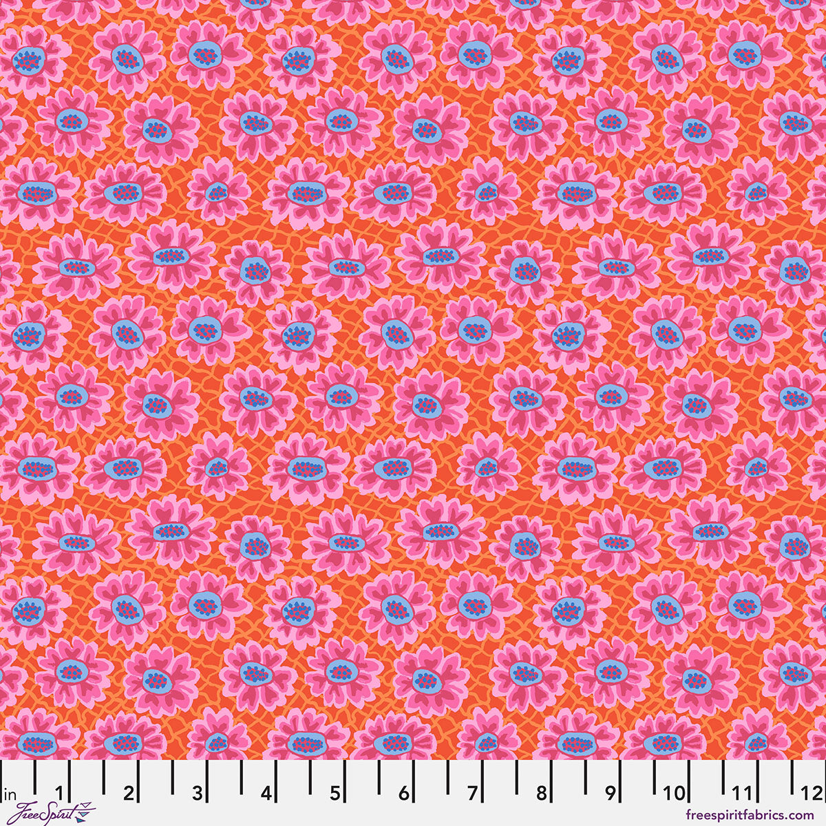 SM Flower Net Red quilting fabric, part of the Bits & Bobs fabric collection by Brandon Mably (SKU: PWBM116.RED)