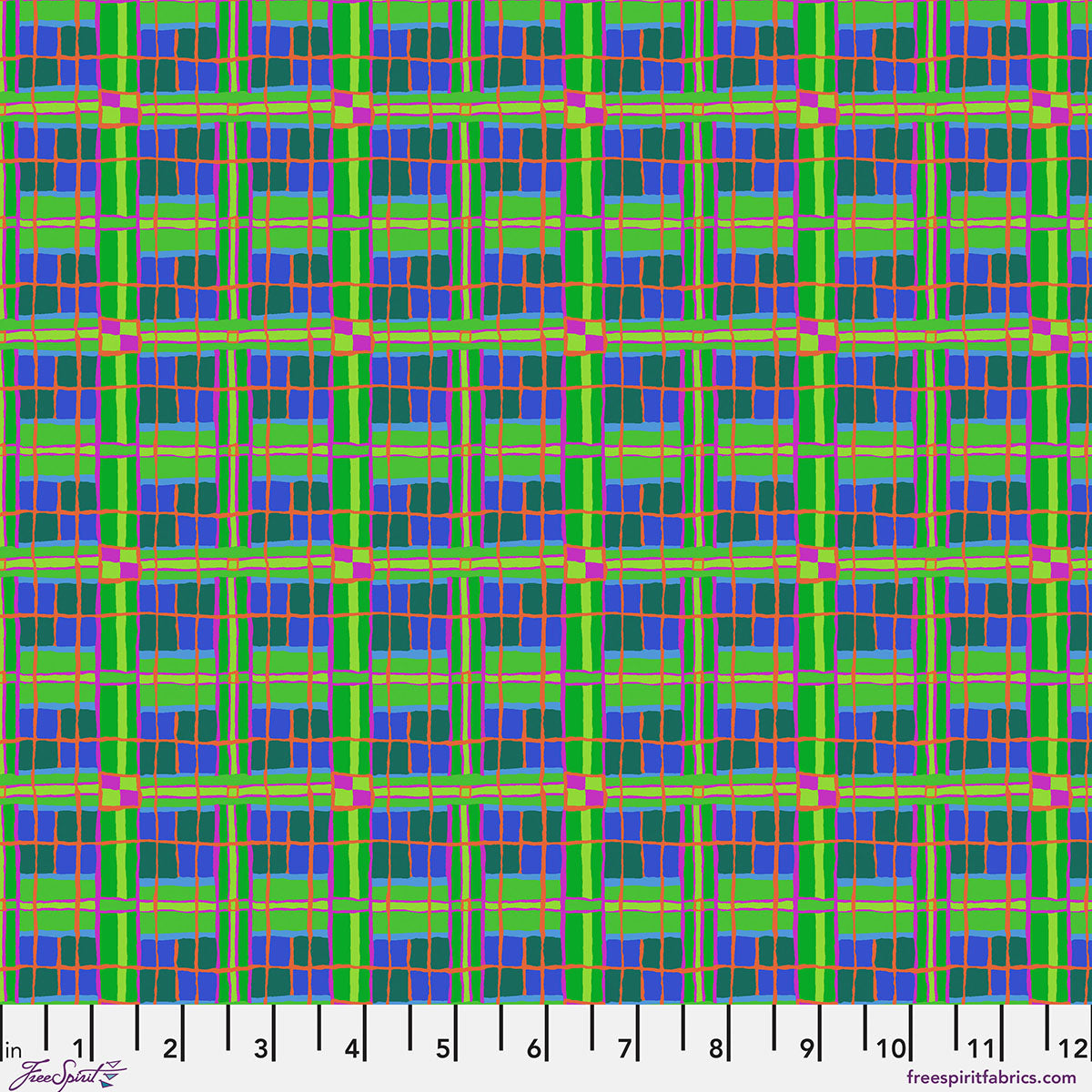 SM Checkmate Green quilting fabric, part of the Bits & Bobs fabric collection by Brandon Mably (SKU: PWBM118.GREEN)