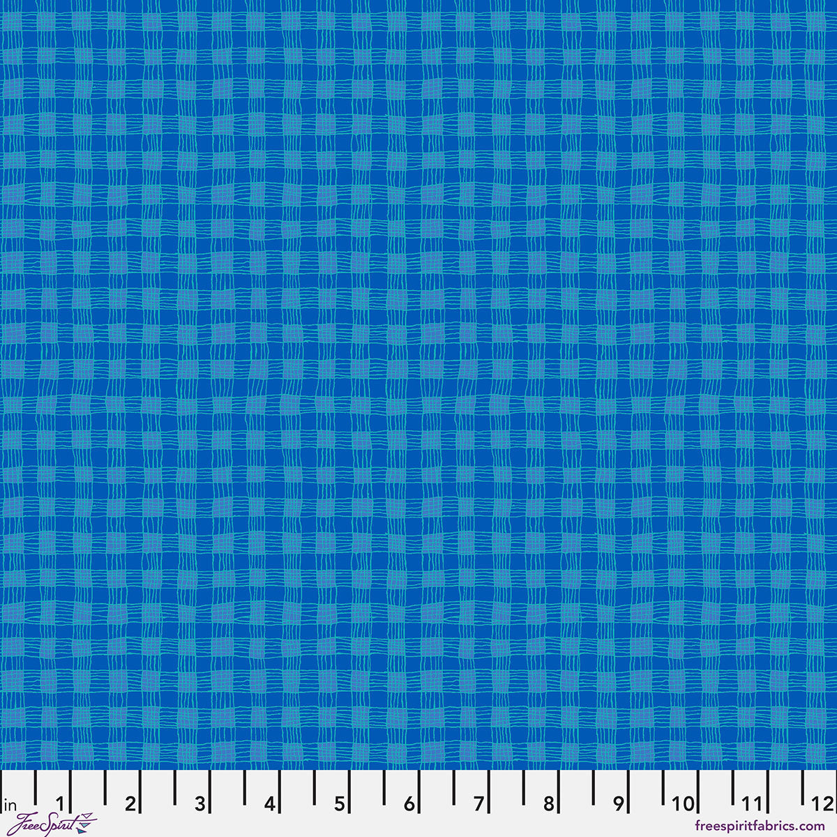 SM Gingham Blue quilting fabric, part of the Bits & Bobs fabric collection by Brandon Mably (SKU: PWBM119.BLUE)