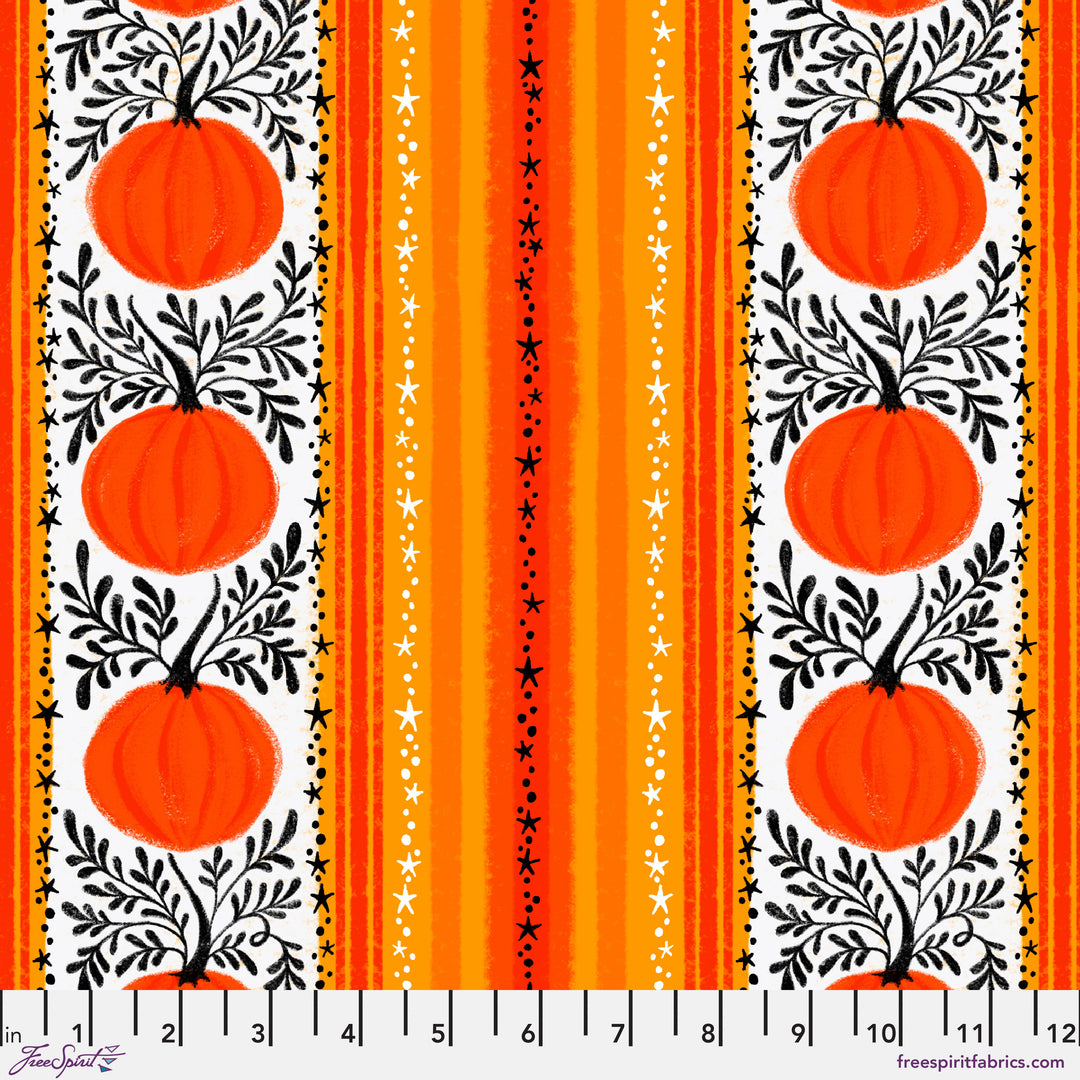 PREORDER - Ghostly Greetings - Pumpkin Vines in Orange - Cori Dantini - PWCD113.XORANGE - Half Yard