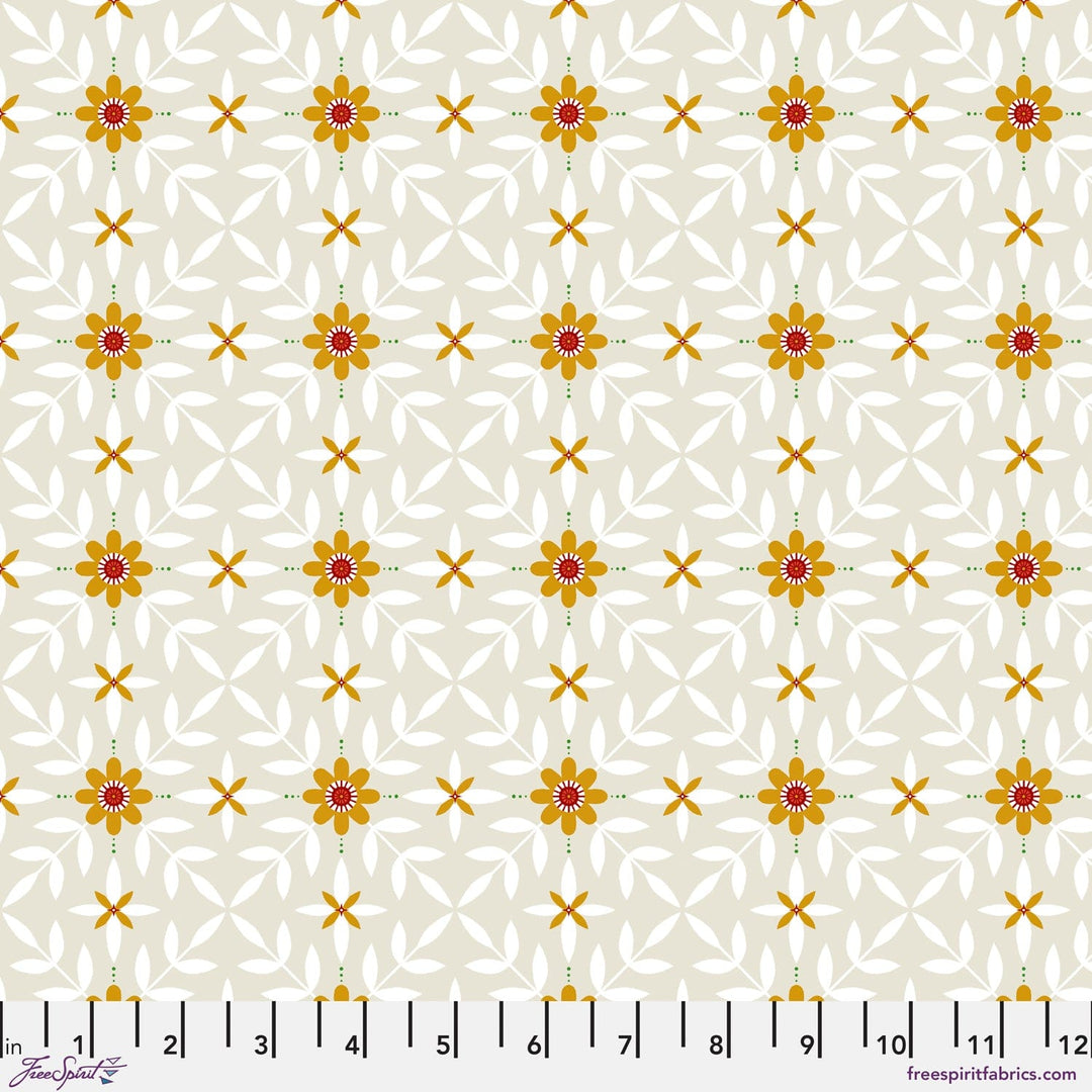 Swan Lattice in Taupe quilting fabric, part of the 12 Days of Christmas fabric collection by Cori Dantini (SKU: PWCD136.XTAUPE)