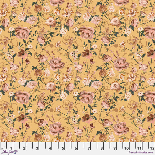 Entwined in Canary quilting fabric, part of the Enrapture fabric collection by Giucy Giuce (SKU: PWGG005.CANARY)