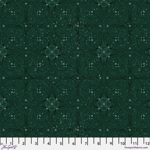 Flourish in Emerald quilting fabric, part of the Enrapture fabric collection by Giucy Giuce (SKU: PWGG008.EMERALD)
