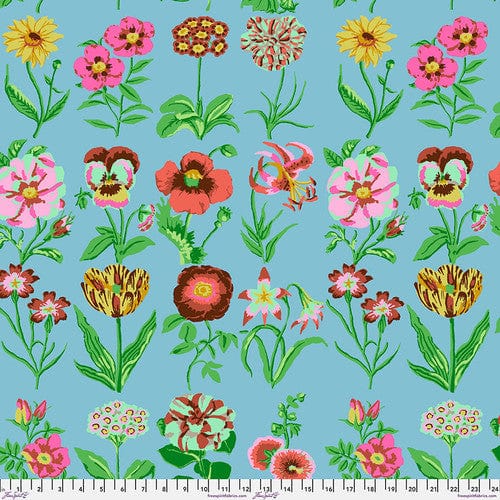 Flower Studies in Blue quilting fabric, part of the Kaffe Fassett Collective fabric collection by Kaffe Fassett (SKU: PWGP205.BLUE)