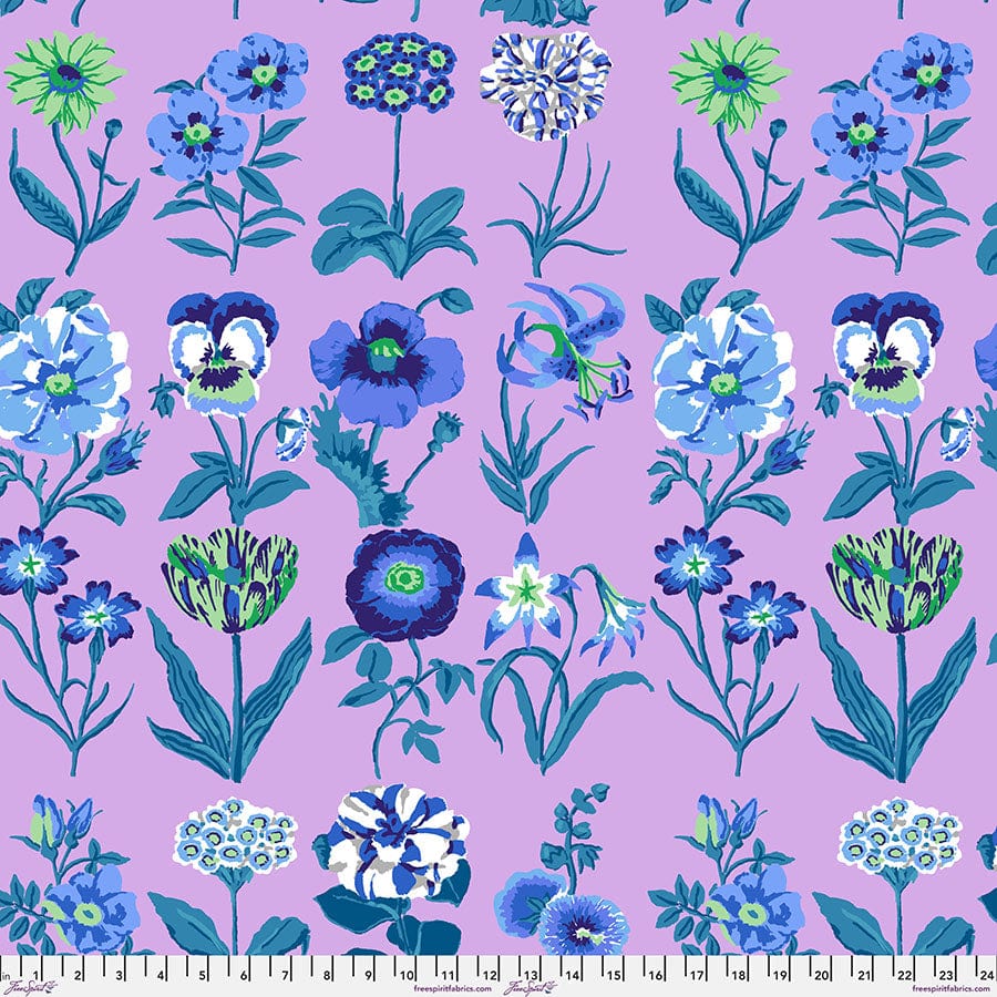 Flower Studies in Lilac quilting fabric, part of the Kaffe Fassett Collective fabric collection by Kaffe Fassett (SKU: PWGP205.LILAC)