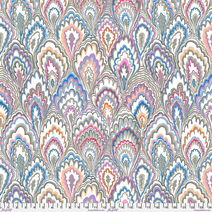 Marble Scallops in Grey quilting fabric, part of the Kaffe Fassett Collective fabric collection by Kaffe Fassett (SKU: PWGP207.GREY)