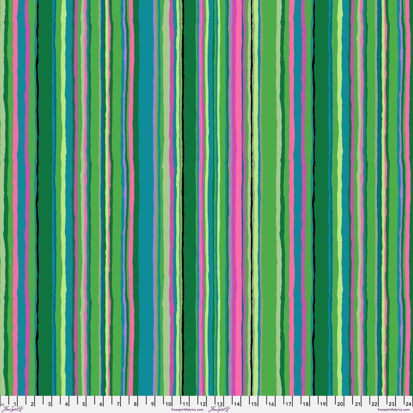 Echo Stripe Green quilting fabric, part of the Kaffe Fassett Collective February 2026 fabric collection (SKU: PWGP209.GREEN)
