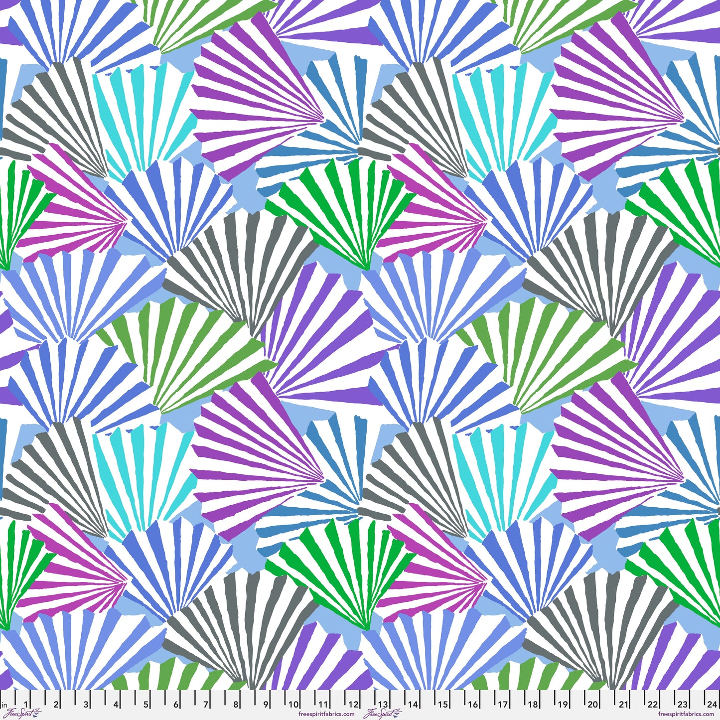 Fanfare in Blue quilting fabric, part of the Kaffe Fassett Collective February 2026 fabric collection (SKU: PWGP211.BLUE)