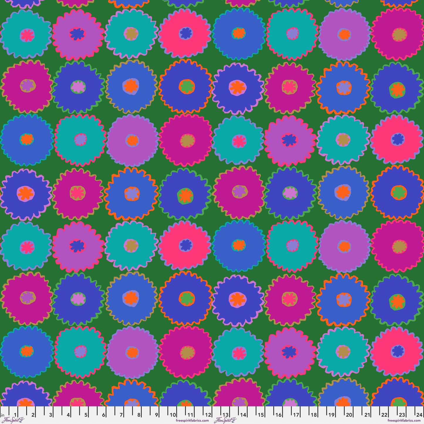 Pinking in Blue quilting fabric, part of the Kaffe Fassett Collective February 2026 fabric collection (SKU: PWGP213.BLUE)