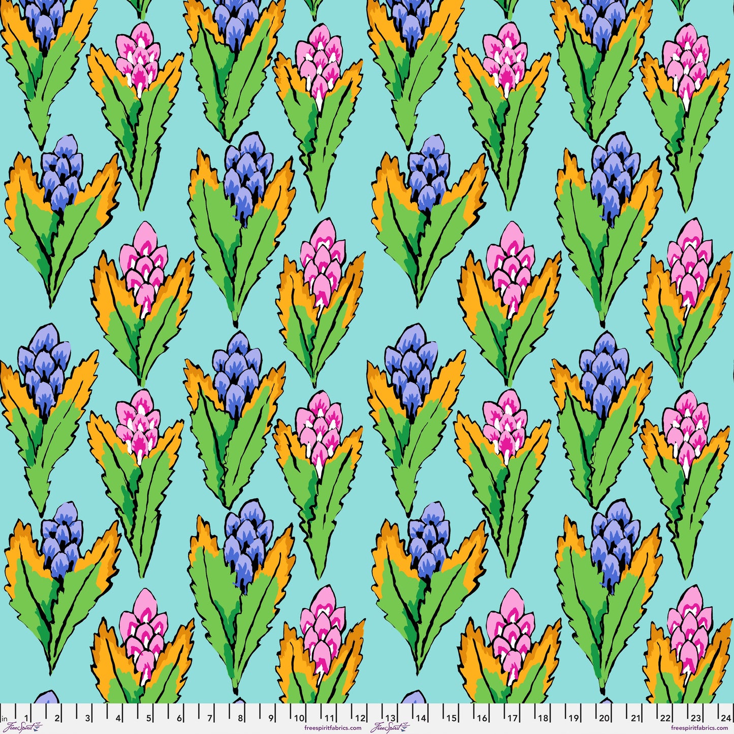 Hyacinth in Duck Egg quilting fabric, part of the Kaffe Fassett Collective February 2026 fabric collection (SKU: PWGP214.DUCKEGG)
