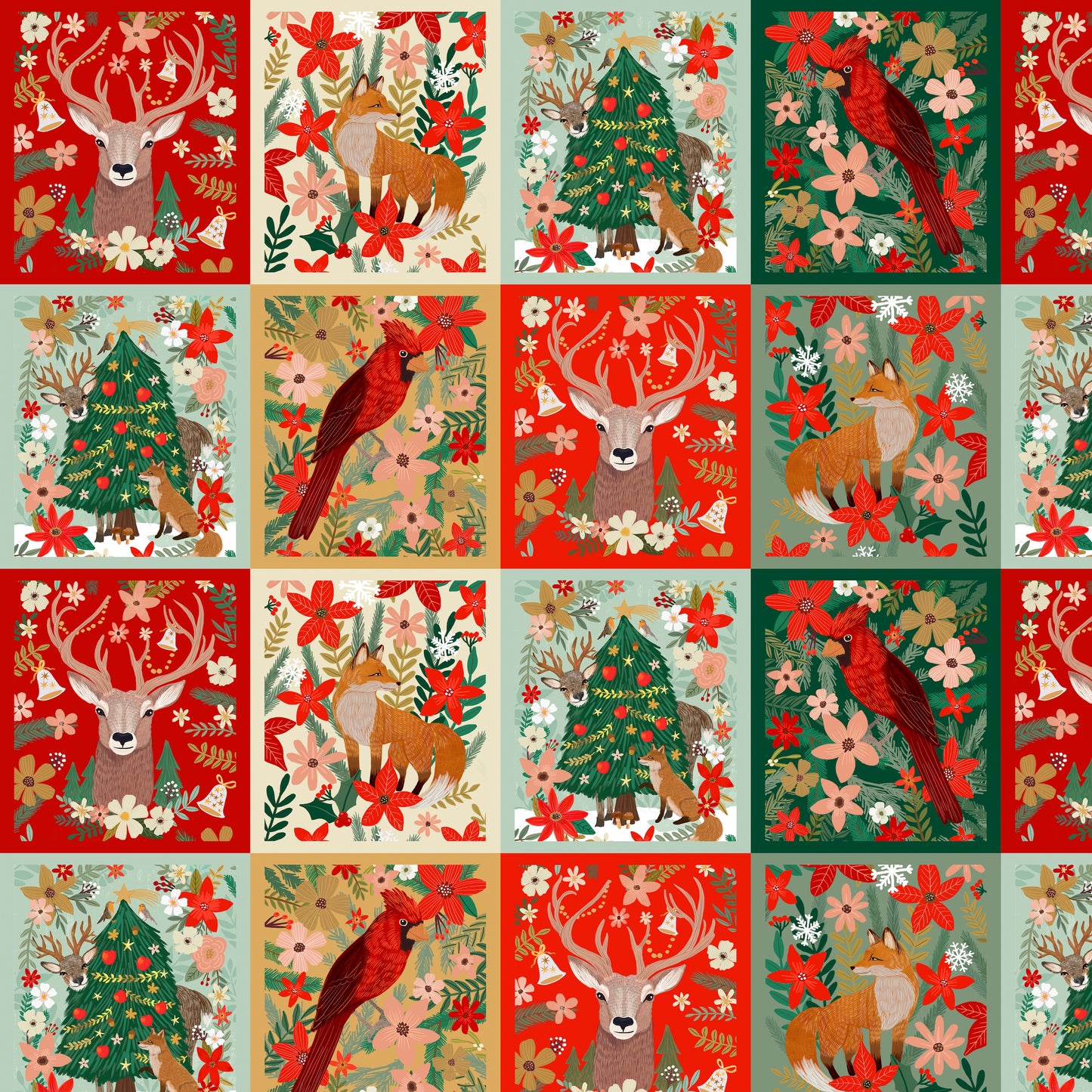 Christmas Spirit in Multi quilting fabric, part of the Christmas Spirit fabric collection by Mia Charro (SKU: PWMC069.XMULTI)