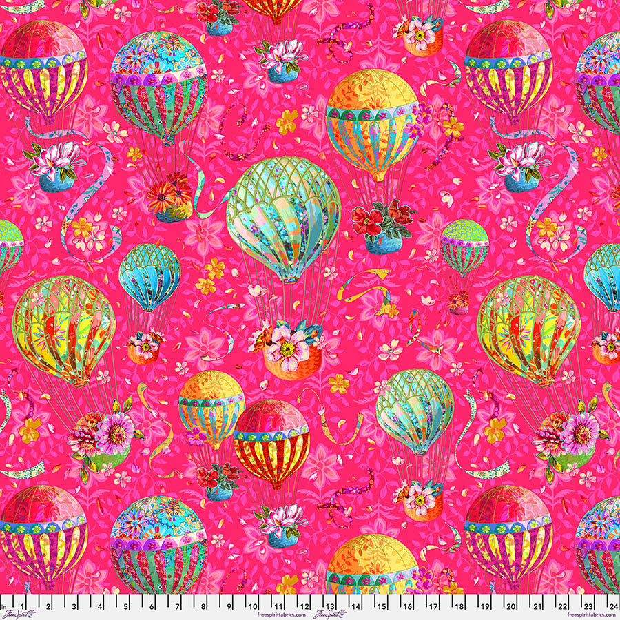 Balloons in Pink fabric, part of the Festival fabric collection by Odile Bailloeul (SKU: PWOB111.PINK)