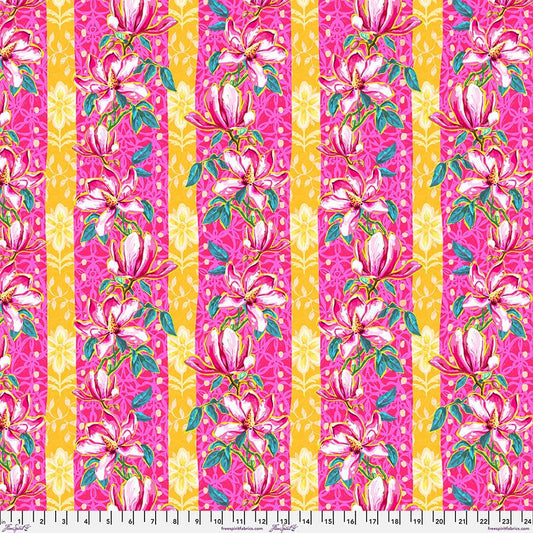 Magnolias in pink fabric, part of the Festival fabric collection by Odile Bailloeul (SKU: PWOB119.PINK)
