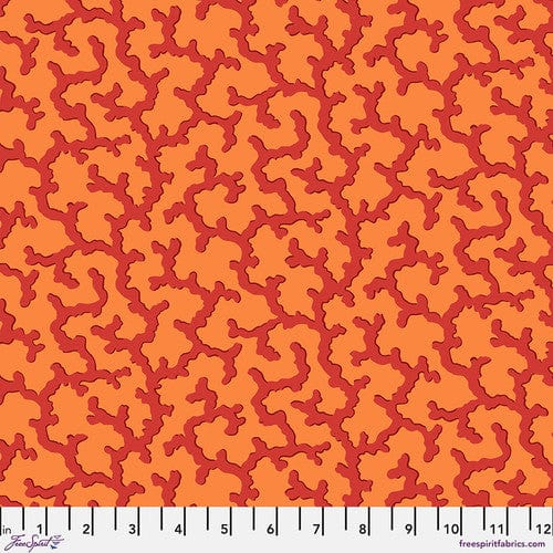 Coral in Red quilting fabric, part of the Kaffe Fassett Collective fabric collection by Philip Jacobs (SKU: PWPJ004.RED)