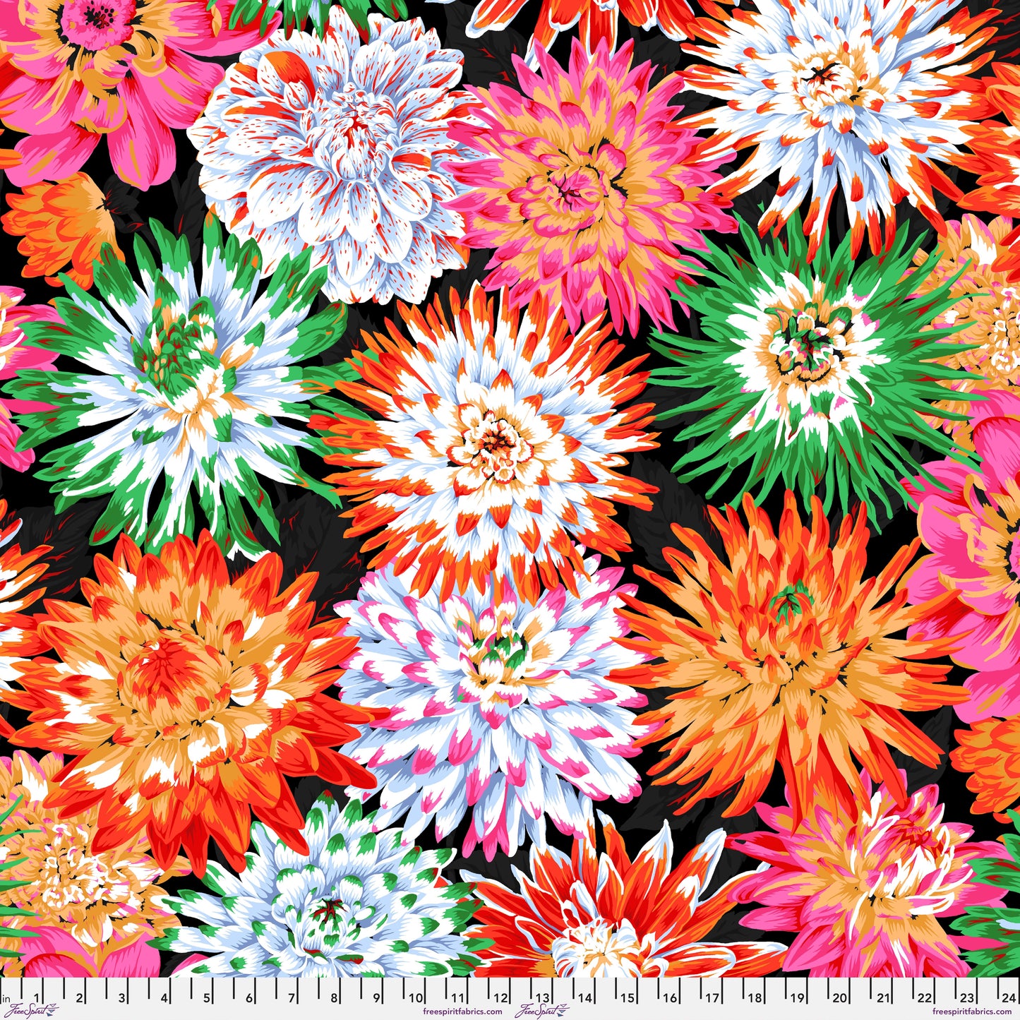 Cactus Dahlia in Contrast quilting fabric, part of the Kaffe Fassett Collective February 2026 fabric collection (SKU: PWPJ054.CONTRAST)
