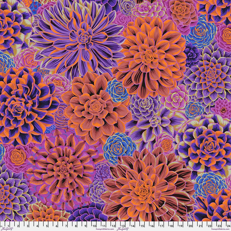 House Leeks in Purple quilting fabric, part of the Kaffe Fassett Collective fabric collection by Philip Jacobs (SKU: PWPJ113.PURPLE)