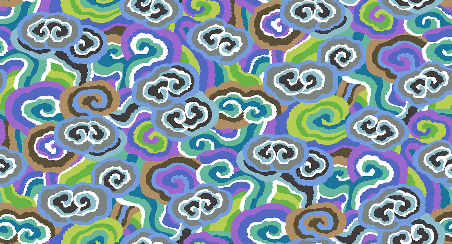 Cloud Scrolls in Contrast - Kaffe Fassett Collective - Half Yard