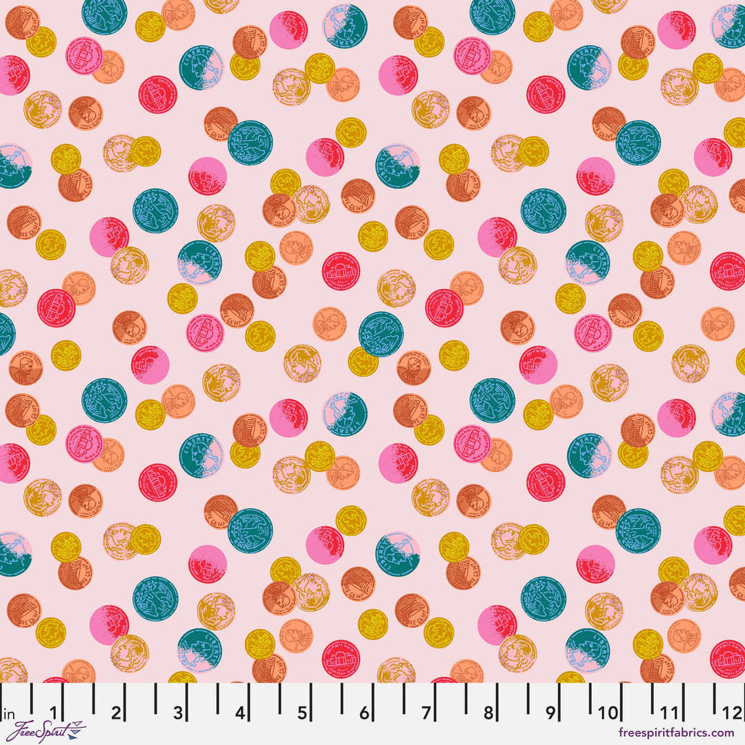 Thrifty in Pale Pink quilting fabric, part of the Market Days fabric collection by Stacy Peterson (SKU: PWST045.XPALEPINK)