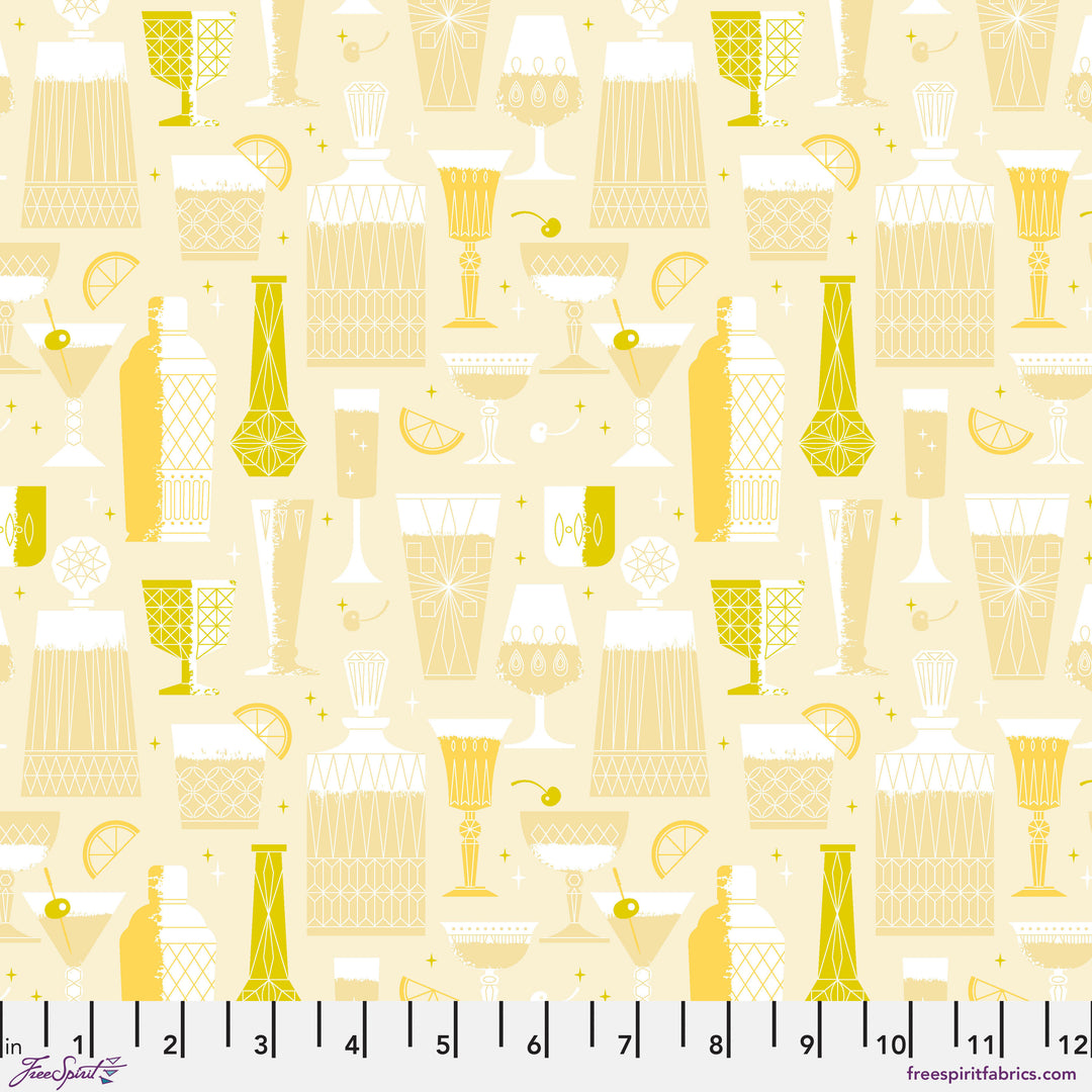 Happy Hour in Lemon quilting fabric, part of the Market Days fabric collection by Stacy Peterson (SKU: PWST046.XLEMON)