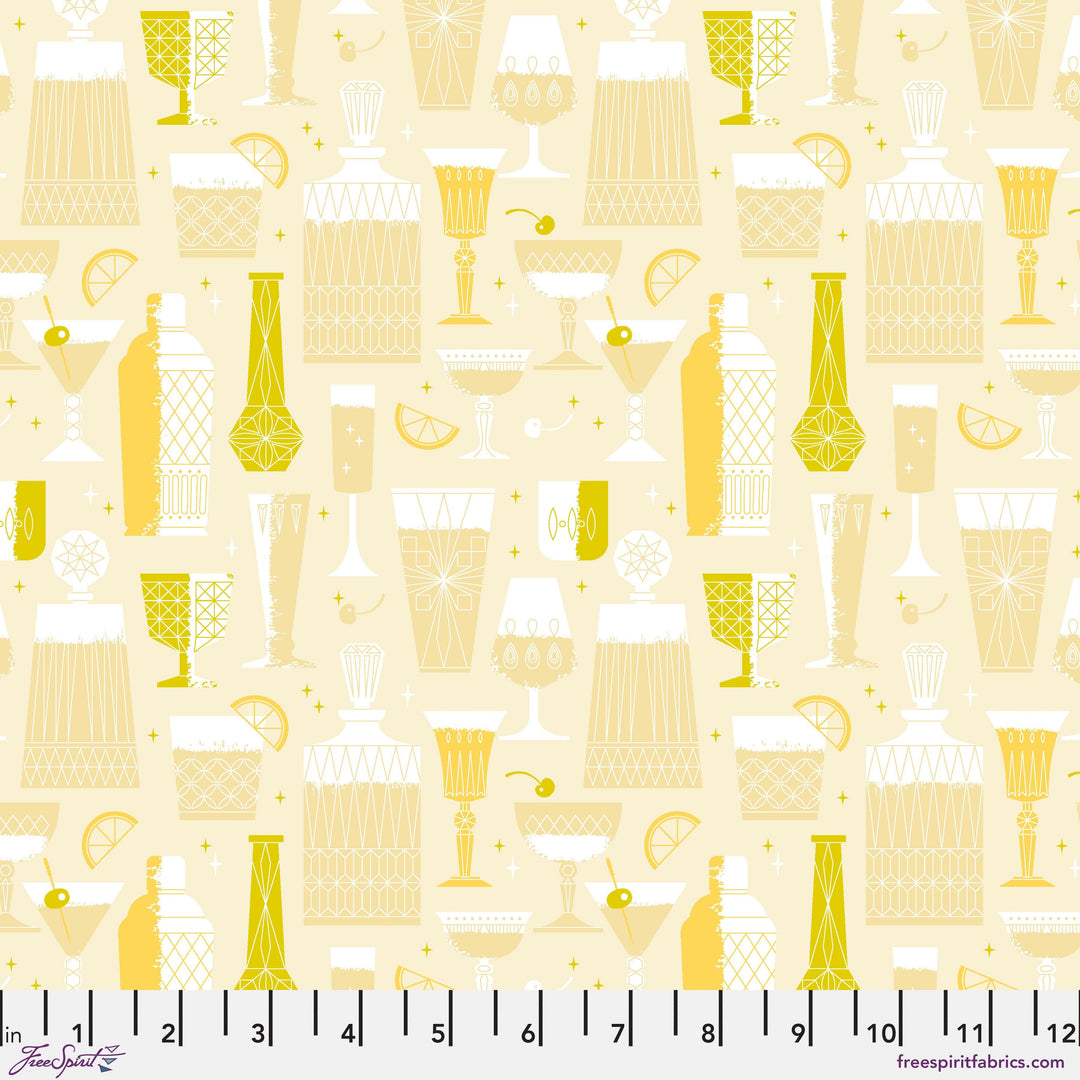 Happy Hour in Lemon quilting fabric, part of the Market Days fabric collection by Stacy Peterson (SKU: PWST046.XLEMON)