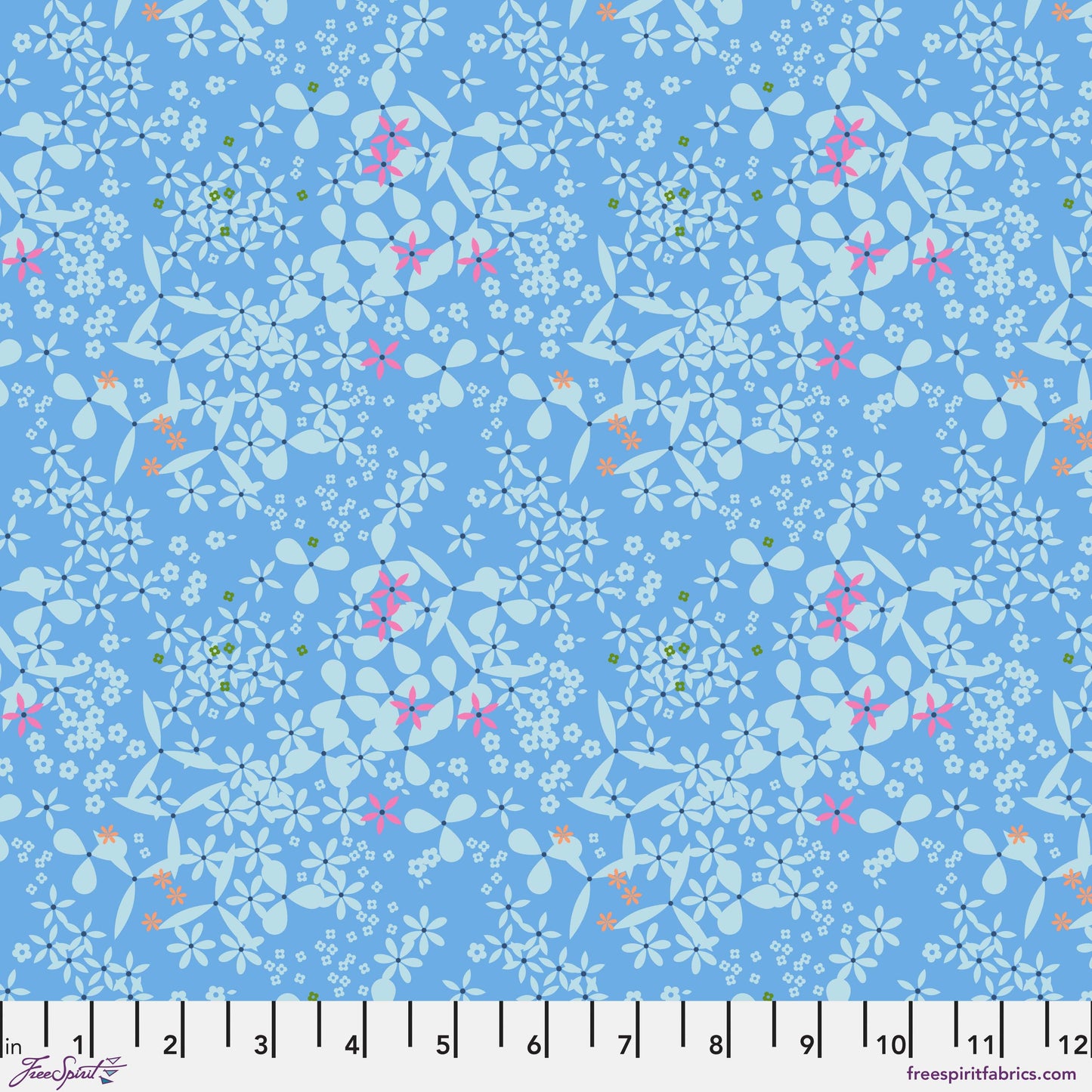 Doodah in Blue quilting fabric, part of the Market Days fabric collection by Stacy Peterson (SKU: PWST049.XBLUE)