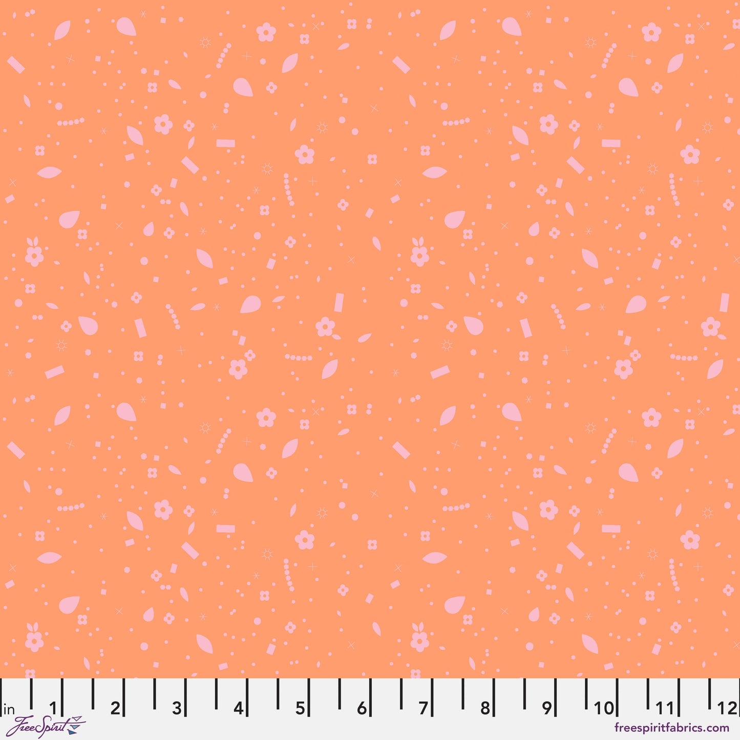 Baubles and Bits in Coral quilting fabric, part of the Market Days fabric collection by Stacy Peterson (SKU: PWST050.XCORAL)