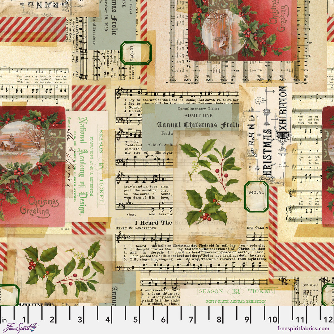 PREORDER - Holidays Past - Holiday Collage in Multi - Tim Holtz - PWTH195.MULTI - Half Yard
