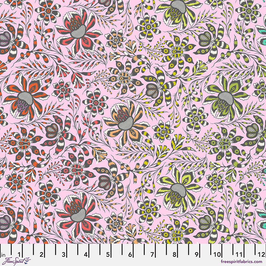 Roar! - Wild Vine in Blush - PWTP227.BLUSH - Tula Pink for Free Spirit Fabrics - Half Yard